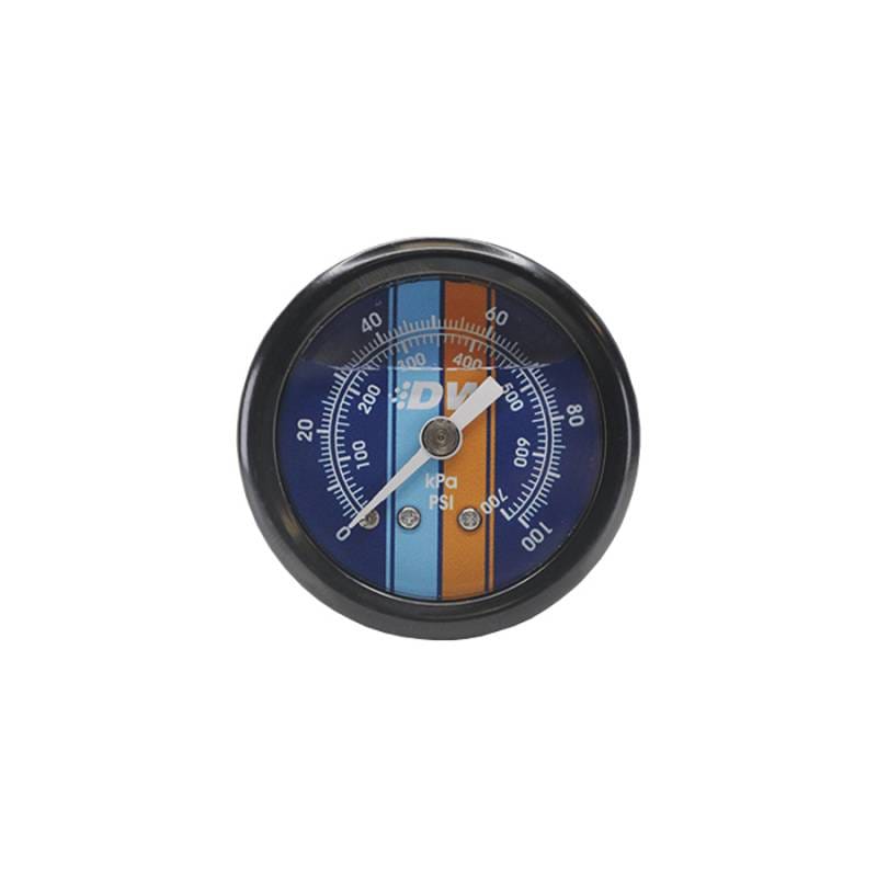 DeatschWerks 6-01-G2L DeatschWerks 0-100 PSI 1/8in NPT Mechanical Fuel Pressure Gauge 1.5in Diam. Black Housing Blue Face thumbnail 2
