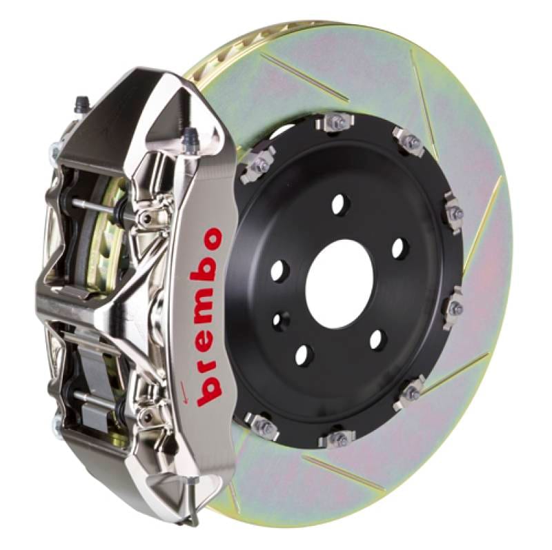 Brembo 1N2.9041AR Brembo 08-16 R8 4.2/5.2 (CC Brake Eqpt) Fr GTR BBK 6Pis Billet 380x34 2pc Rtr Slot Type1-Nickel thumbnail 2