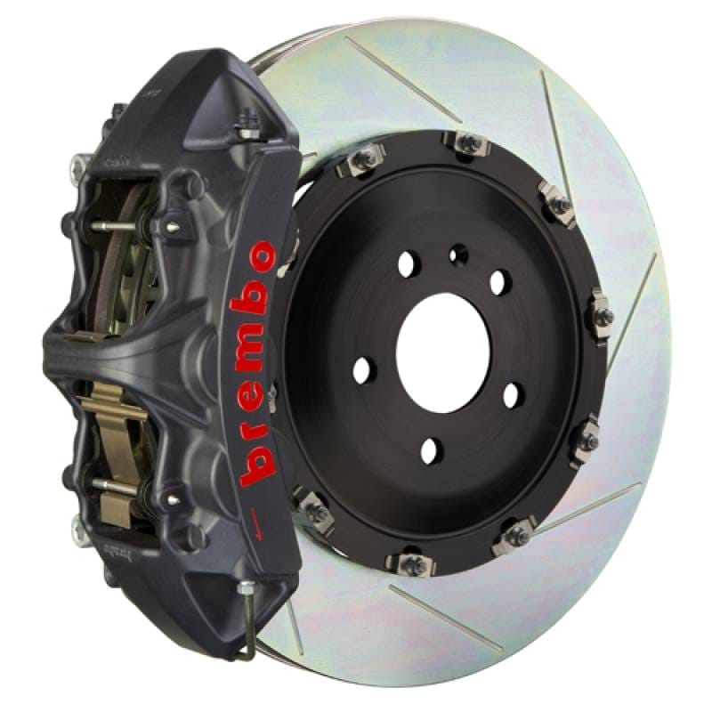 Brembo 1N2.9055AS Brembo 15-19 Golf R Front GTS BBK 6 Piston Cast 380x34 2pc Rotor Slotted Type1-Black HA thumbnail 2