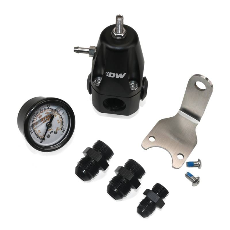 DeatschWerks 6-1000-FRB-86 DeatschWerks DWR1000 AFPR + Pressure Gauge + 8AN & 6AN Fittings - Anodized Black thumbnail 2