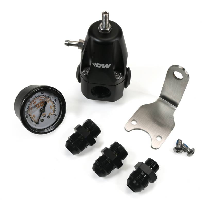 DeatschWerks 6-1000-FRB-88 DeatschWerks DWR1000 AFPR + Pressure Gauge + 8AN Fittings - Anodized Black thumbnail 2