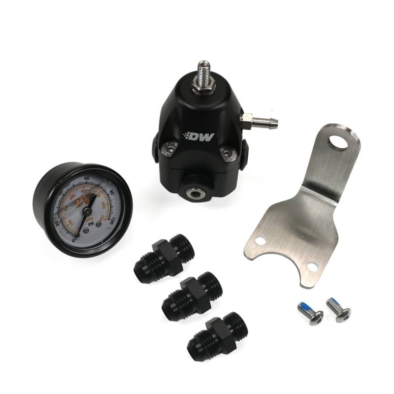 DeatschWerks 6-1002-FRB-66 DeatschWerks DWR1000C AFPR + Pressure Gauge + 6AN Fittings - Anodized Black thumbnail 2
