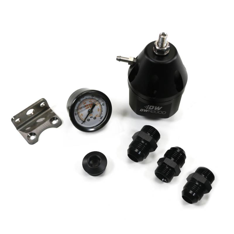 DeatschWerks 6-2000-FRB-1010 DeatschWerks DWR2000 AFPR + Pressure Gauge + 10AN Fittings - Anodized Black thumbnail 2
