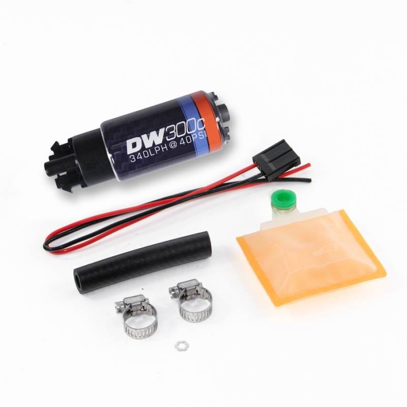 DeatschWerks 9-309-1000 DeatschWerks 340lph DW300C Compact Fuel Pump w/ Universal Install Kit (w/ Mounting Clips) thumbnail 2