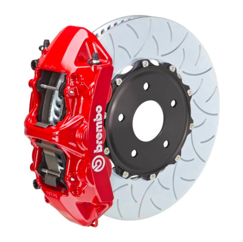 Brembo 1N3.8021A2 Brembo 12-16 98ster (Excl PCCB) Fr GT BBK 6Pis Cast 350x34 2pc Rotor Slotted Type3-Red thumbnail 2