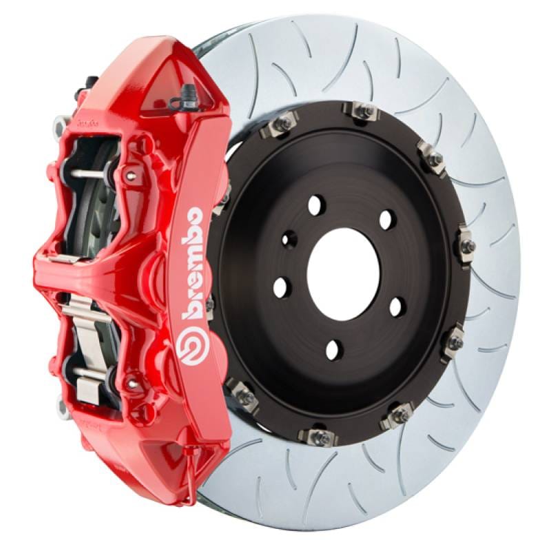 Brembo 1N3.9514A2 Brembo 08-10 Cayenne Turbo (Excl. Turbo S) Fr GT BBK 6 Pist Cast 405x34 2pc Rotor Slotted Type3-Red thumbnail 2
