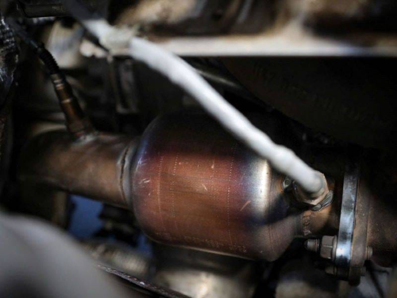 aFe 48-36410-YC aFe 09-16 Audi A4/A5 (B8) L4-2.0L (t) Twisted Steel 3in. Downpipe - 304 Stainless w/ Cat thumbnail 4