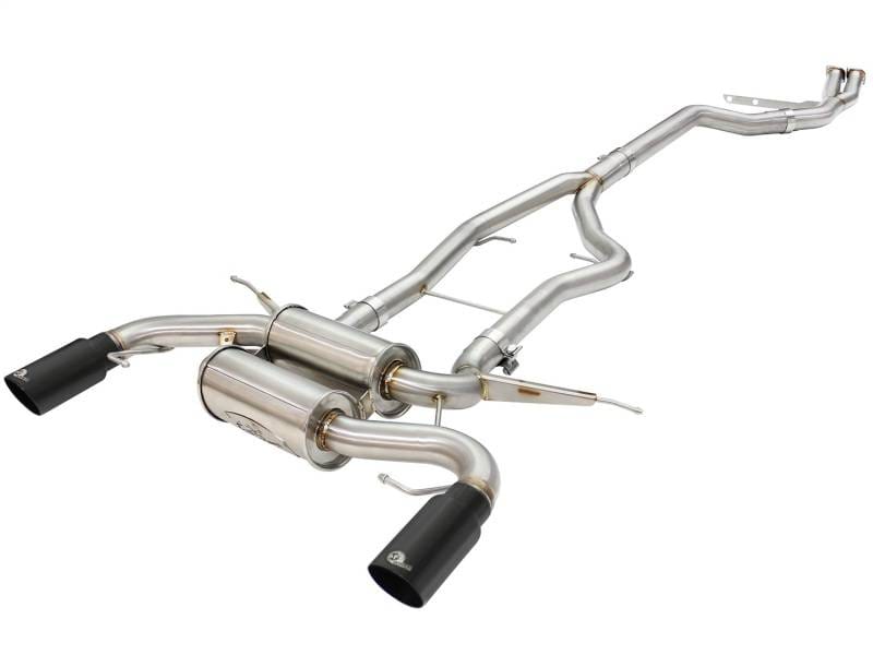 aFe 49-36328-B aFe MACHForce XP SS-304 Black Tip 3.0in-2.5in Dia Cat Back Exhaust 11-13 BMW 335i (E90/E92) 3.0L thumbnail 4