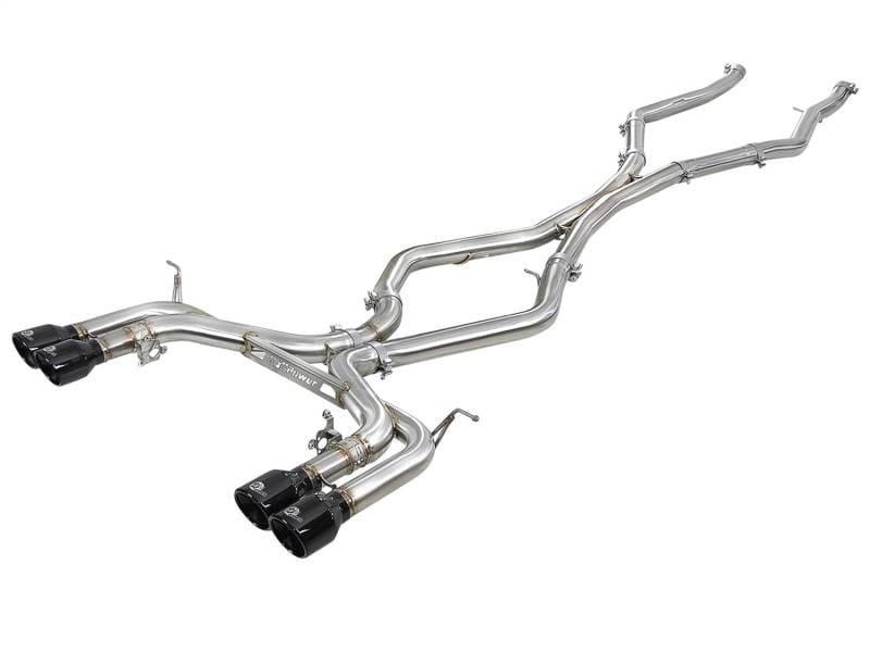 aFe 49-36342-B aFe MACH Force-Xp 3.5in. 304 SS C/B Exhaust w/o Muffler 15-18 BMW X5 M V8-4.4L (tt) - Black Tip thumbnail 2
