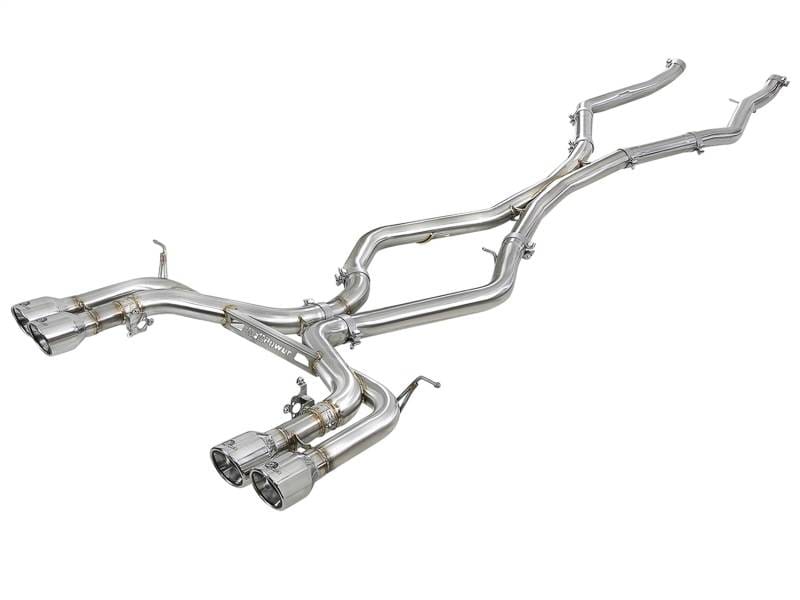 aFe 49-36342-P aFe MACH Force-Xp 3.5in. 304 SS C/B Exhaust w/o Muffler 15-18 BMW X5 M V8-4.4L (tt) - Polished Tip thumbnail 2