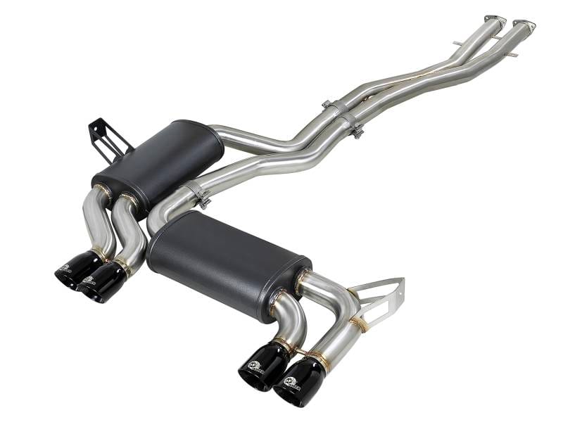 aFe 49-36344-B aFe MACH ForceXP 2.5 IN 304 Stainless Steel Cat-Back Exhaust System w/ Black Tips 01-06 BMW M3 (E46) thumbnail 2