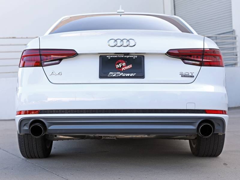 aFe 49-36419-B aFe 17-19 Audi A4 (L4-2.0L) MACH Force-Xp Stainless Steel Axle-Back Exhaust System - Black Tip thumbnail 6