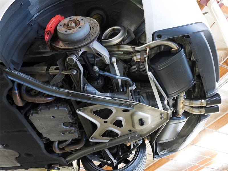 aFe 49-36415-C aFe MACHForce-Xp 2in 304 SS Cat-Back Exhaust w/Carbon Fiber Tips 13-16 Porsche Boxster 2.7L/3.4L thumbnail 4