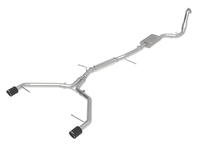 aFe 49-36420-C aFe 17-19 Audi A4 (B9) MACH Force-Xp 3in to 2.5in 304 SS Cat-Back Exhaust System-Dual Carbon Tips thumbnail 2