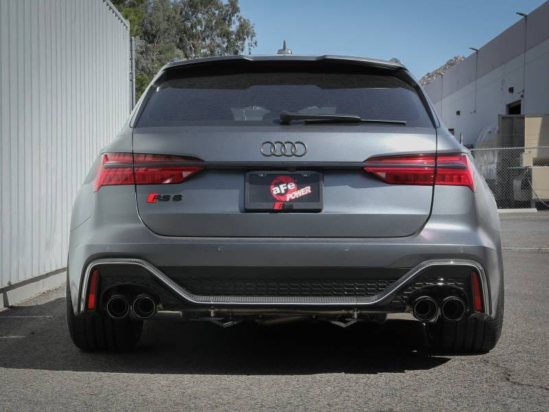 aFe 49-36448-C aFe 20-22 Audi RS6 Avant V8 4L (tt) MACH Force-Xp 3in to 2.5in 304 SS Cat-Back Exhaust w/ Carbon Tip thumbnail 6
