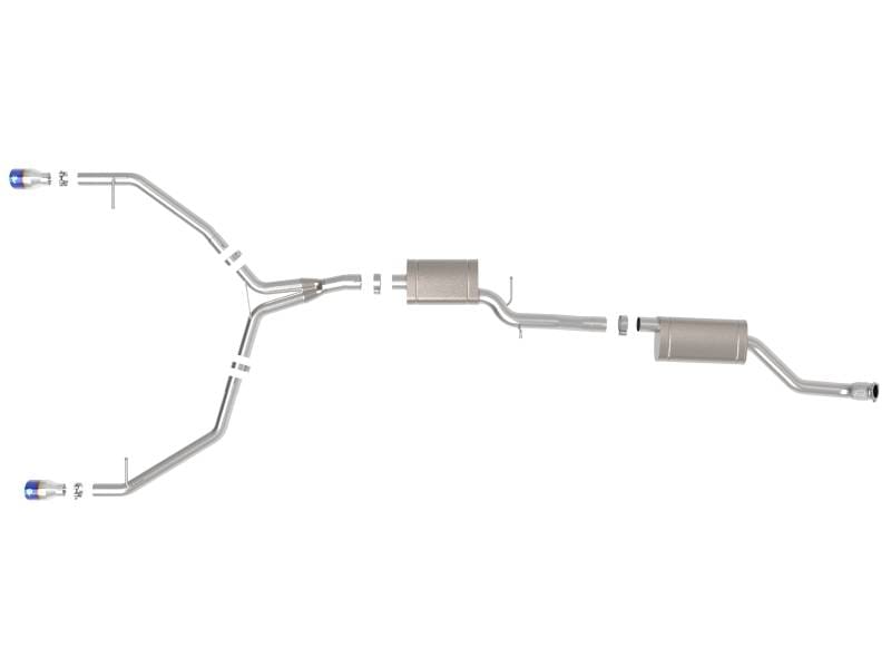 aFe 49-36438-L aFe MACH Force-Xp 13-16 Audi Allroad L4 SS Cat-Back Exhaust w/ Blue Flame Tips thumbnail 10