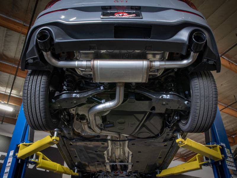 aFe 49-36451-B aFe Gemini XV 3in to 2 1/2in 304 SS Cat-Back Exhaust 22-23 Volkswagen GTI (MK8) 2.0L w/ Black Tips thumbnail 5