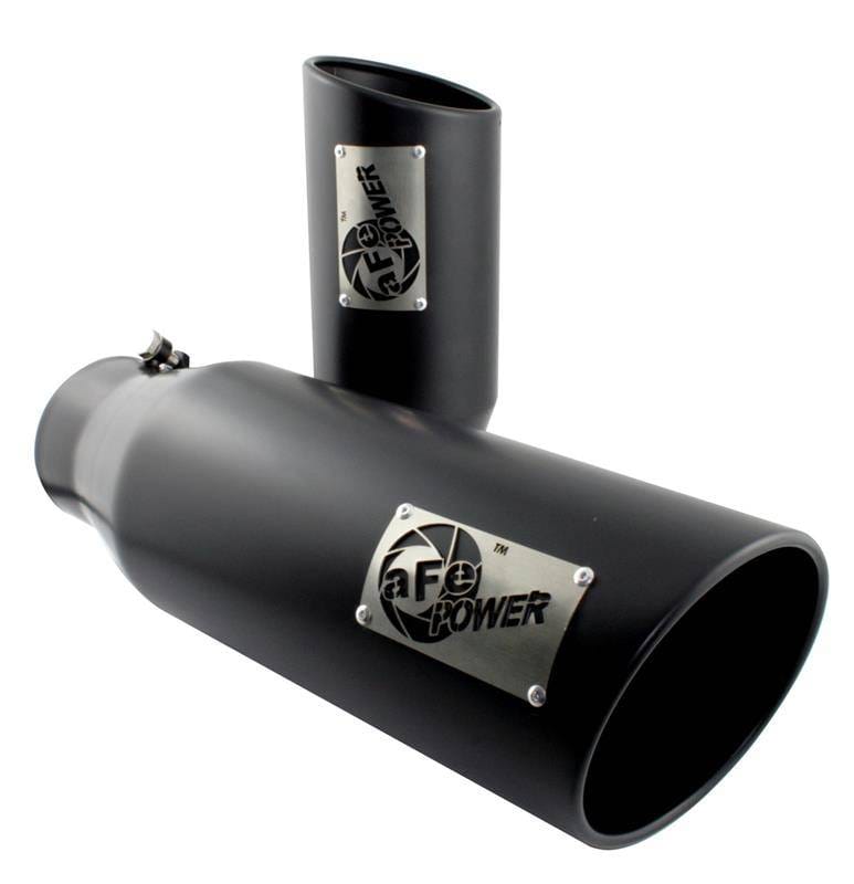 aFe 49-90007 aFe MACHForce XP Exhausts Tips SS-304 EXH Tip 3In x 4Out x 12L Sgl-Ang Weld On thumbnail 2