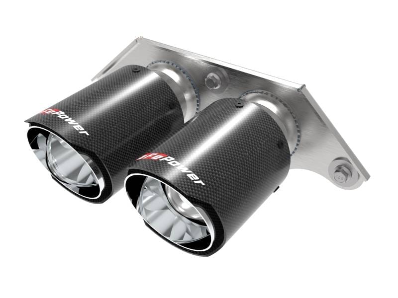 aFe 49C36435-C aFe Power Mach Force Xp 4in 304 SS Bolt-On Exhaust Tips Carbon Fiber 14-19 Porsche 911 GT3 3.8L/4.0L thumbnail 2