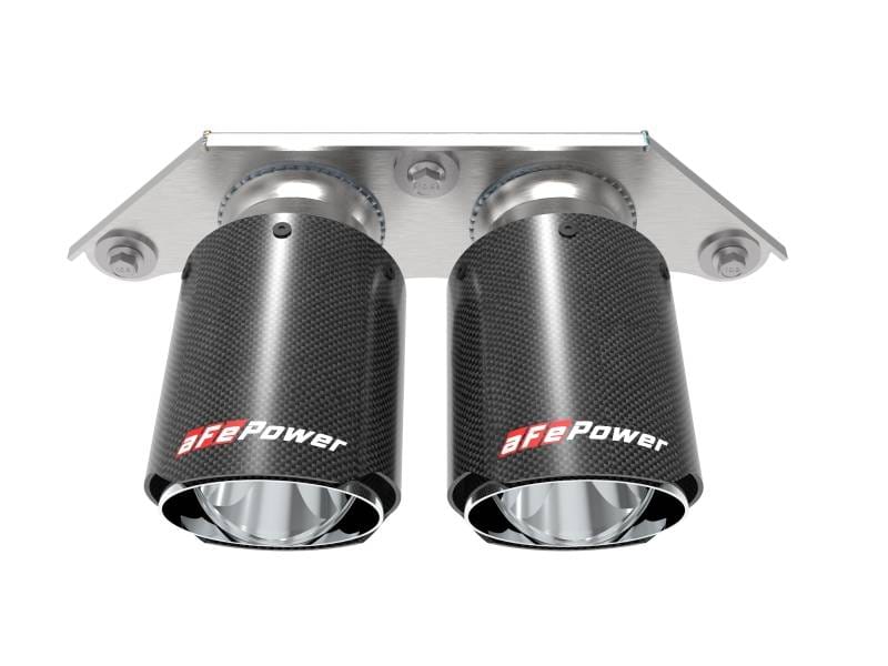 aFe 49C36435-C aFe Power Mach Force Xp 4in 304 SS Bolt-On Exhaust Tips Carbon Fiber 14-19 Porsche 911 GT3 3.8L/4.0L thumbnail 3