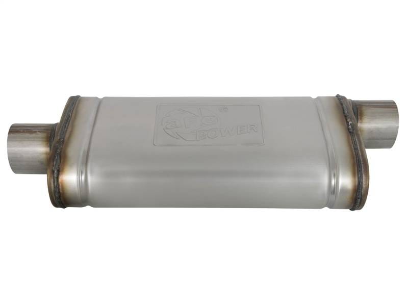 aFe 49M00020 aFe MACHForce XP SS Muffler 3in Center Inlet / 3in Offset Outlet 18in L x 9in W x4in H Body thumbnail 6