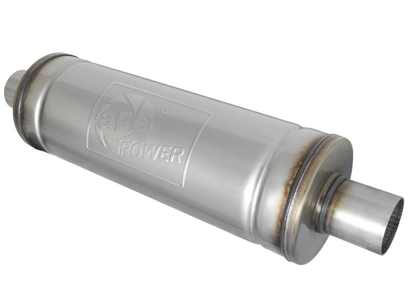 aFe 49M00021 aFe MACH Force-Xp 409 SS Muffler 2.5in Center/Center 18in L x 6in Dia - Round Body thumbnail 2