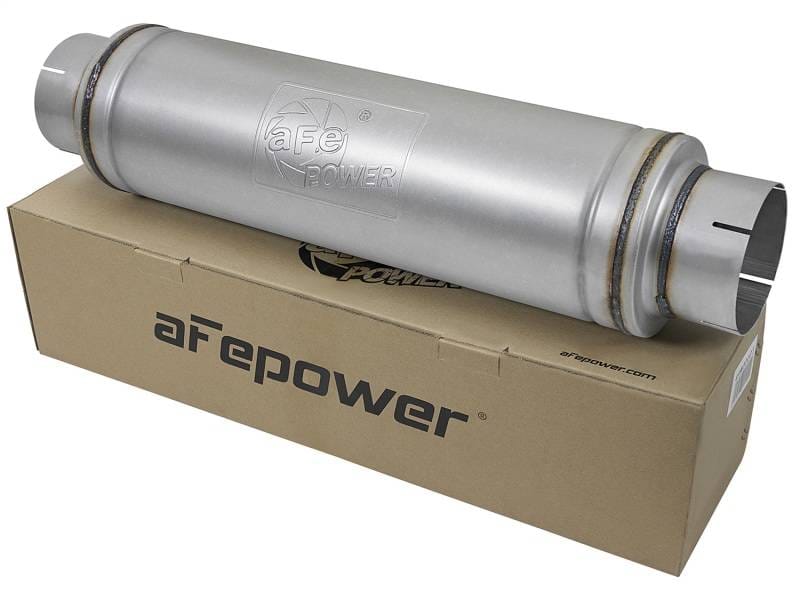 aFe 49M00023 aFe ATLAS Aluminized Steel Muffler 5in Center/Center 24in L x 7in Diameter - Round Body thumbnail 8