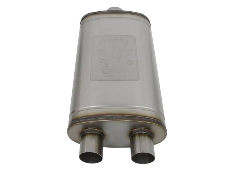 aFe 49M00014 aFe MACHForce XP SS Muffler 3in Center Inlet / 2.5in Dual Outlets 22in L x 11in W x 6in H Body thumbnail 6