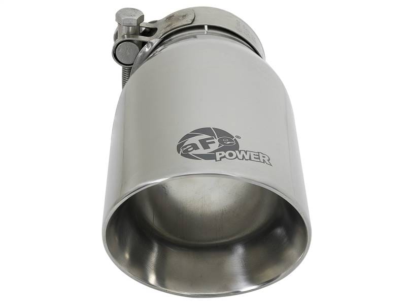 aFe 49T25354-P07 aFe MACH Force-Xp Universal 304 SS Single-Wall Clamp-On Exhaust Tip - Polished thumbnail 4