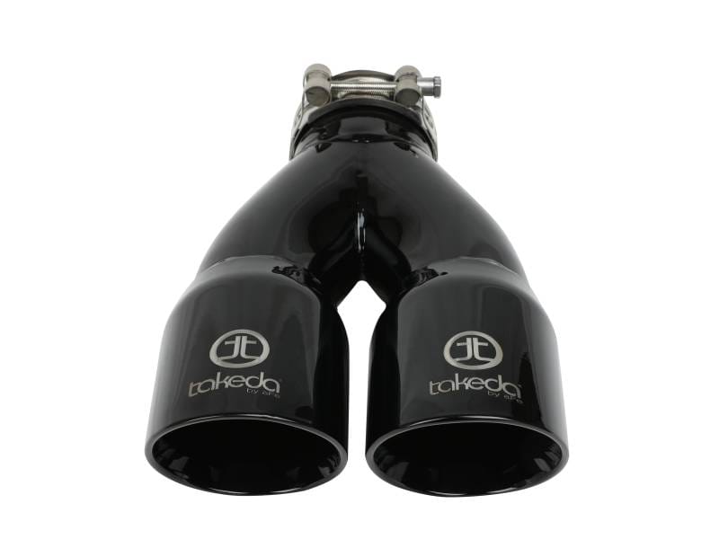 aFe 49T25364-B10 aFe Takeda 2.5in 304 Stainless Steel Clamp-on Exhaust Tip 2.5in Inlet 3in Dual Outlet - Black thumbnail 4