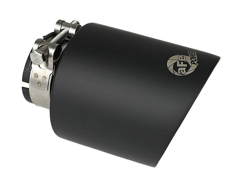 aFe 49T25454-B072 aFe Takeda 304 SS Clamp-On Exhaust Tip 2.5in. Inlet / 4.5in. Outlet / 7in. L - Black thumbnail 2