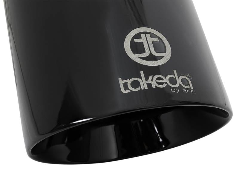 aFe 49T25454-B09 aFe Takeda 409 SS Clamp-On Exhaust Tip 2.5in. Inlet / 4.5in. Outlet / 9in. L - Black thumbnail 4