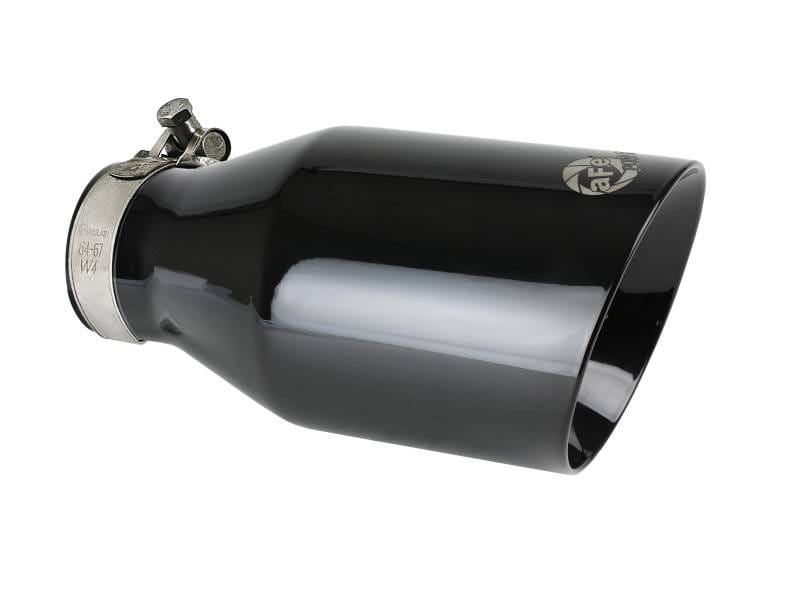 aFe 49T25454-B091 aFe MACH Force-Xp 409 SS Clamp-On Exhaust Tip 2.5in. Inlet / 4.5in. Outlet / 9in. L - Black thumbnail 2