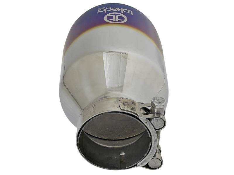 aFe 49T25454-L07 aFe Takeda 304 Stainless Steel Clamp-On Exhaust Tip 2.5in. Inlet / 4.5in. Outlet - Blue Flame thumbnail 4