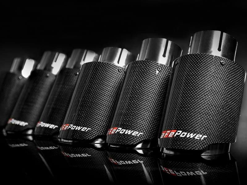aFe 49T25404-C07 aFe MACH Force-Xp 409 SS Clamp-On Exhaust Tip 2.5in. Inlet / 4in. Outlet / 7in. L - Carbon thumbnail 4