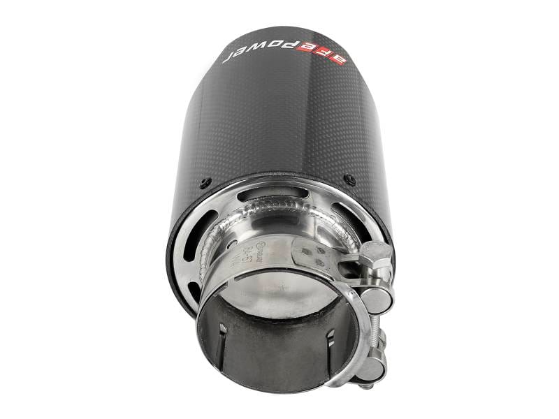 aFe 49T25404-C07 aFe MACH Force-Xp 409 SS Clamp-On Exhaust Tip 2.5in. Inlet / 4in. Outlet / 7in. L - Carbon thumbnail 8