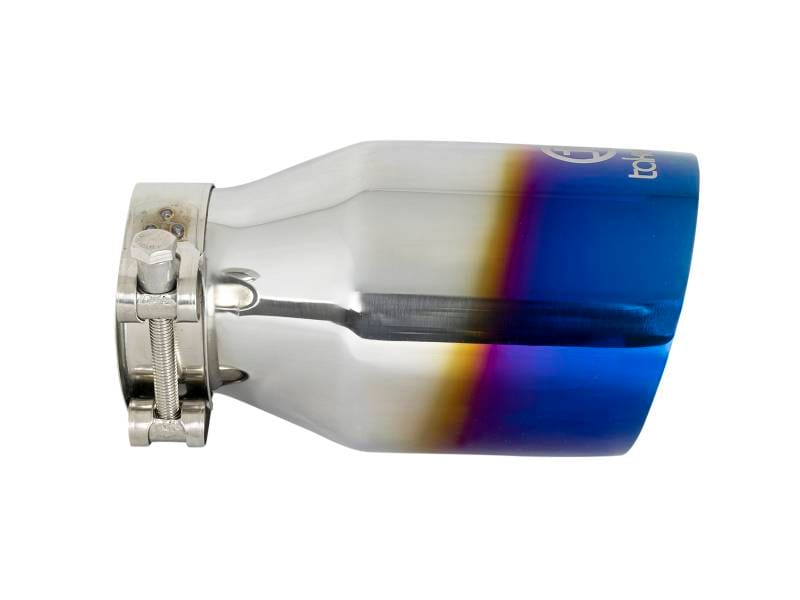 aFe 49T25404-L07 aFe Takeda 304 Stainless Steel Clamp-On Exhaust Tip 2.5in Inlet / 4in Outlet - Blue Flame thumbnail 6