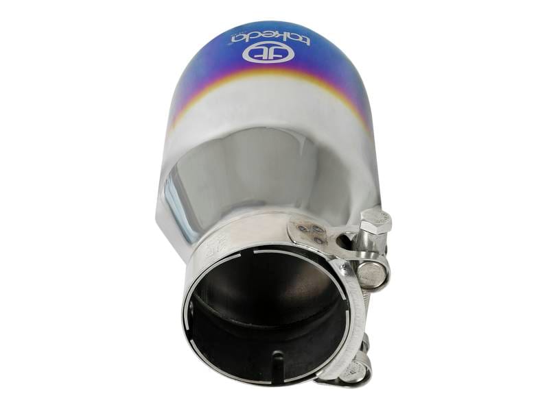 aFe 49T25404-L07 aFe Takeda 304 Stainless Steel Clamp-On Exhaust Tip 2.5in Inlet / 4in Outlet - Blue Flame thumbnail 10