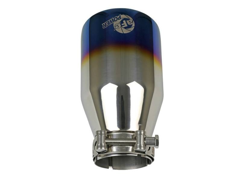 aFe 49T25404-L071 aFe Mach Force XP 304 Stainless Steel Clamp-On Exhaust Tip 2.5in Inlet / 4in Outlet - Blue Flame thumbnail 4