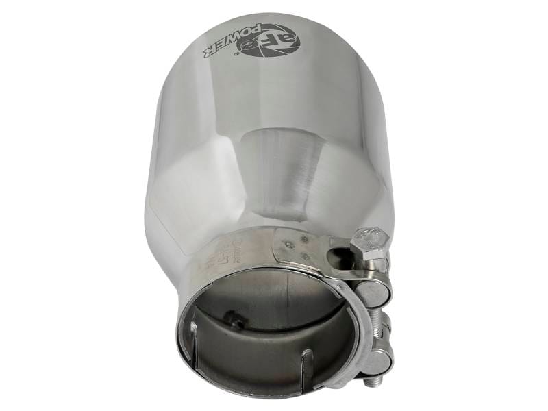 aFe 49T25404-P06 aFe MACH Force-Xp 304 SS Clamp-On Exhaust Tip 2.5in. Inlet / 4in. Outlet / 6in. L - Polished thumbnail 8