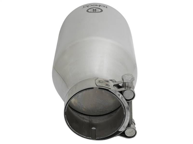 aFe 49T25454-P09 aFe Takeda 304 Stainless Steel Clamp-On Exhaust Tip 2.5in. Inlet / 4.5in. Outlet / 9in. L - Polished thumbnail 6