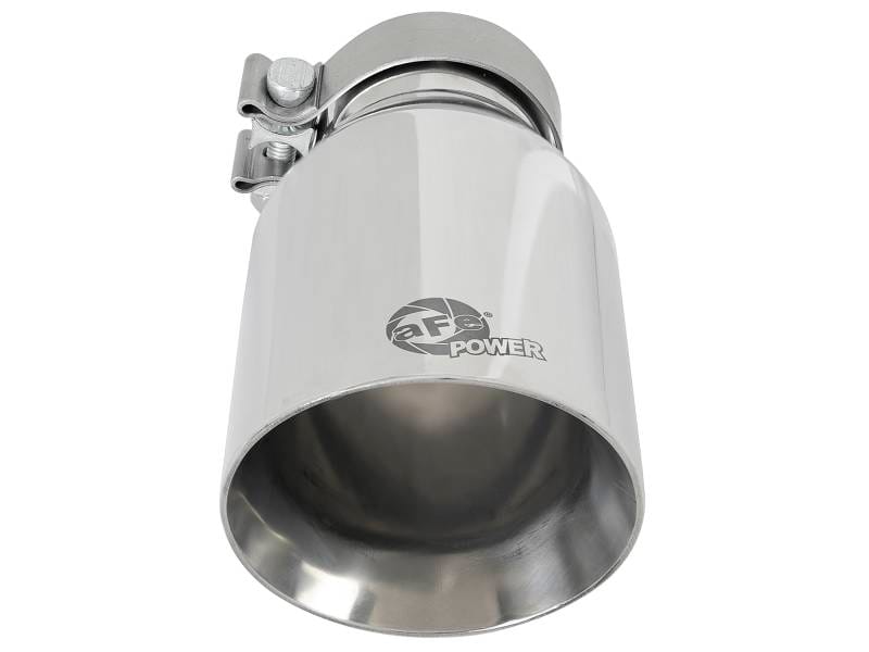 aFe 49T30454-P092 aFe MACH Force-Xp Univ 304 SS Double-Wall Clamp-On Exhaust Tip - Polished - 3in Inlet - 4.5in Outlet thumbnail 6