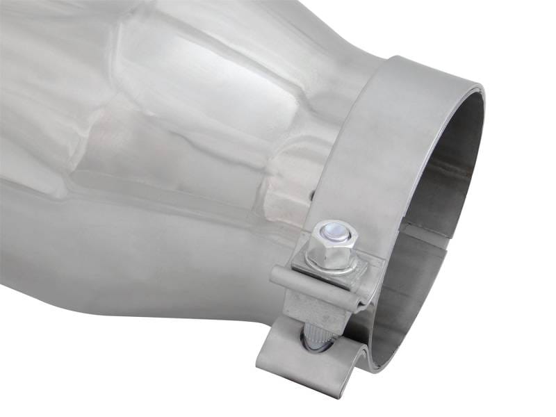 aFe 49T40601-P12 aFe MACH Force-XP 304 SS Right Side Single Wall Polished Exhaust Tip 4in Inlet x 6in Outlet x 12in L thumbnail 11