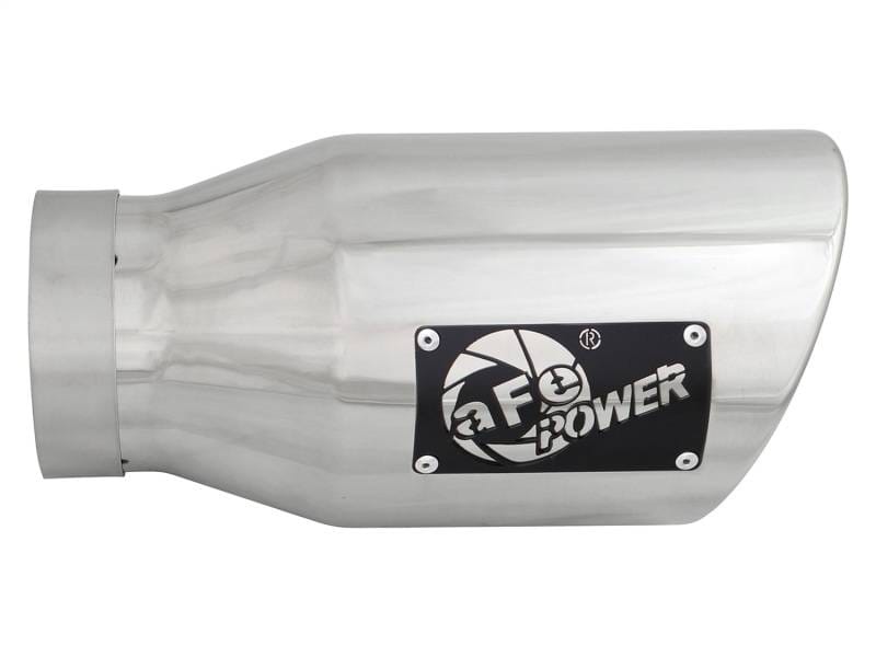 aFe 49T40601-P12 aFe MACH Force-XP 304 SS Right Side Single Wall Polished Exhaust Tip 4in Inlet x 6in Outlet x 12in L thumbnail 6