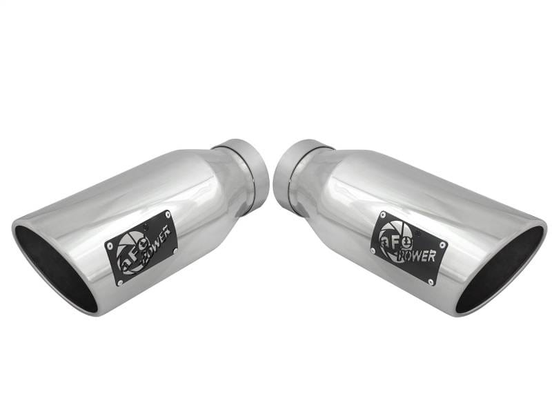 aFe 49T40606-P15 aFe MACH Force-XP 304 SS Single Wall Polished Exhaust Tip Pair 4in Inlet x 6in Outlet x 15in L thumbnail 2