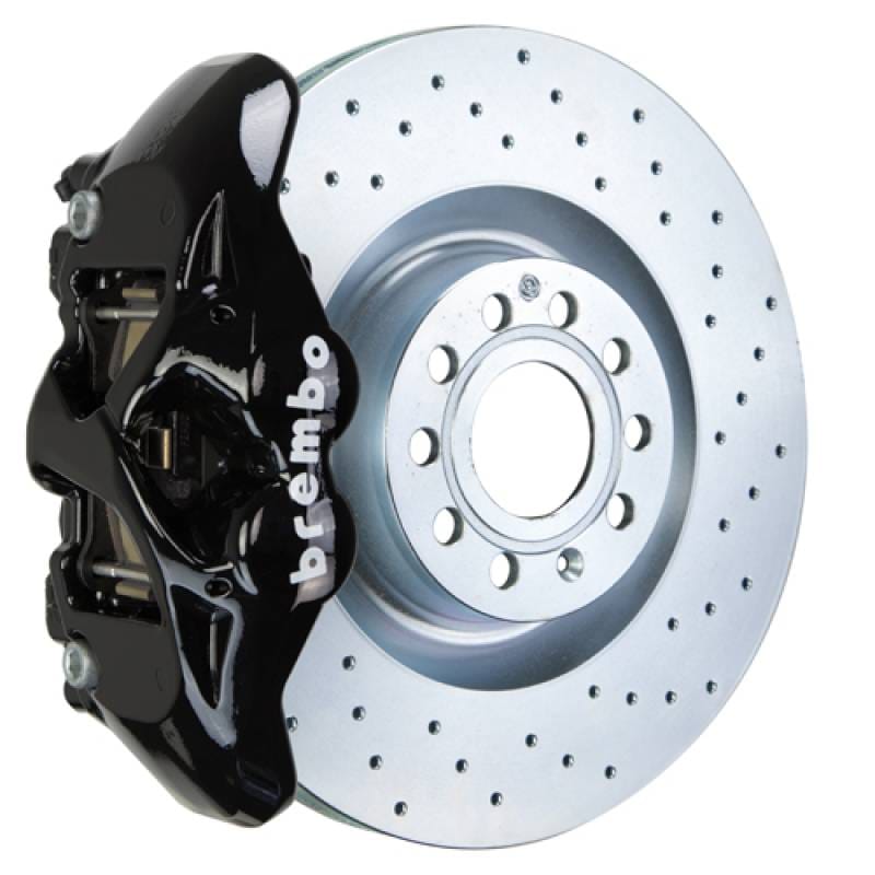 Brembo 1S4.8001A1 Brembo 07-15 TT 2.0T/07-15 TT 3.2L/09-15 TTS Fr GT BBK 4 Pist Cast 345x30 1pc Rotor Drilled-Black thumbnail 2