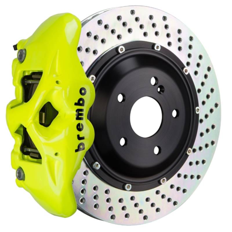 Brembo 1T1.9002A7 Brembo 17-23 530i/530i xDrive Fr GT BBK 6Pis Cast 380x34 2pc Rotor Drilled-Fluo. Yellow thumbnail 2