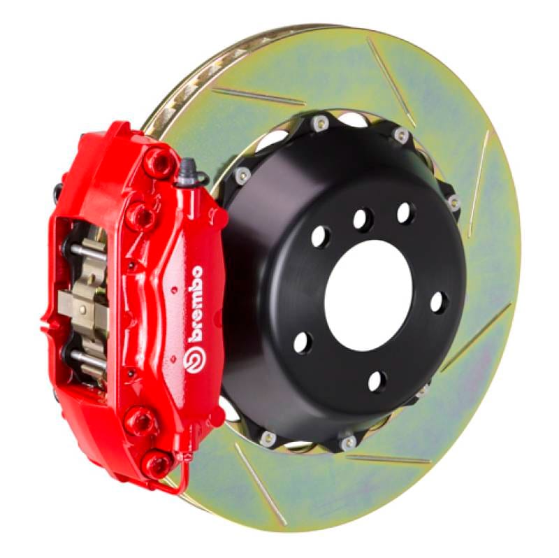 Brembo 2C2.8013A2 Brembo 99-05 330i (Excl. xDrive) Rr GT BBK 4 Pist Cast 2pc 345x28 2pc Rotor Slotted Type1-Red thumbnail 2