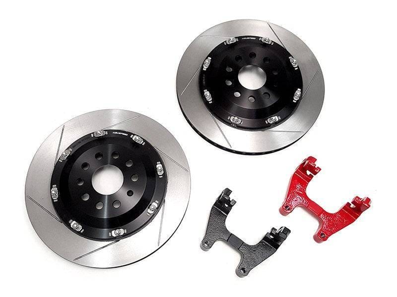 Neuspeed 350mm Floating Rotor Upgrade Kit Rear - Black Carrier Brackets Audi S3/RS 3 (8V) TTS/TT RS (8S) Golf R / GTI MK7 / Arteon 4-Motion / Atlas MQB - 99.10.49BLK