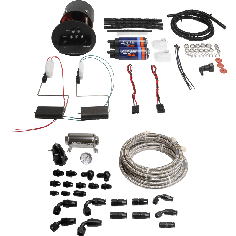 DeatschWerks 9-421-629-7070 DeatschWerks 92-06 BMW 3-Series E36/E46 X2 Module with DW420 Pumps and PTFE Plumbing Kit